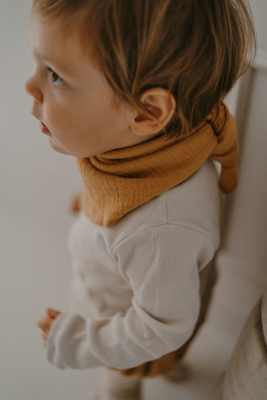 PIERROT, le foulard (double gaze "camel")