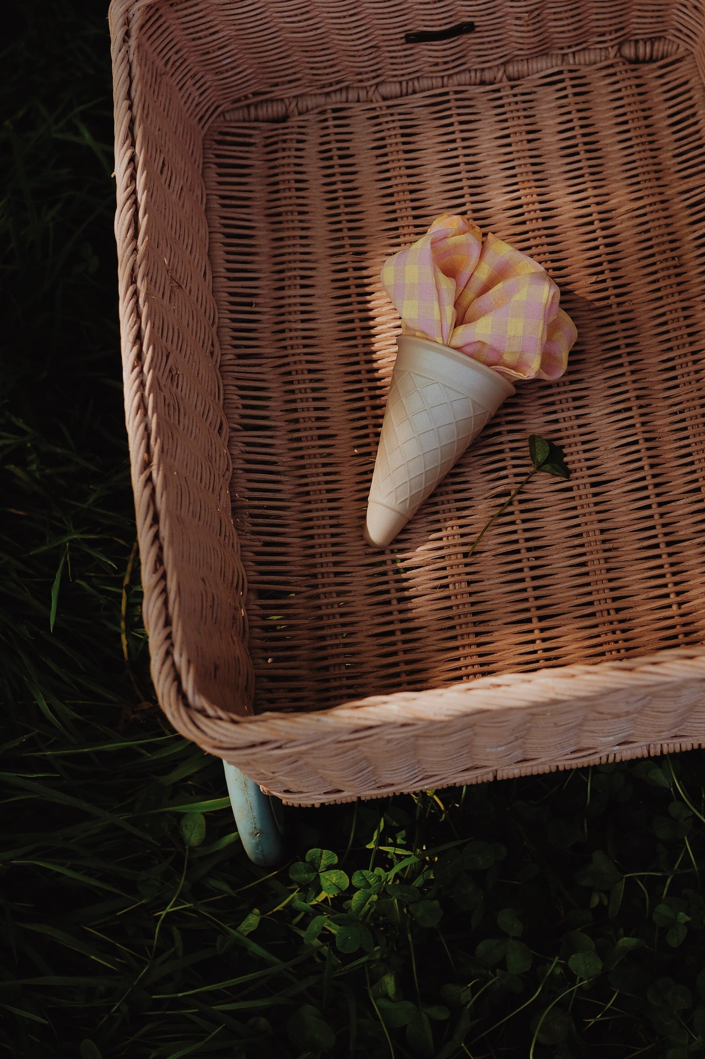 Chouchou en coton (0-99 ans) "Vichy Rose + Jaune"