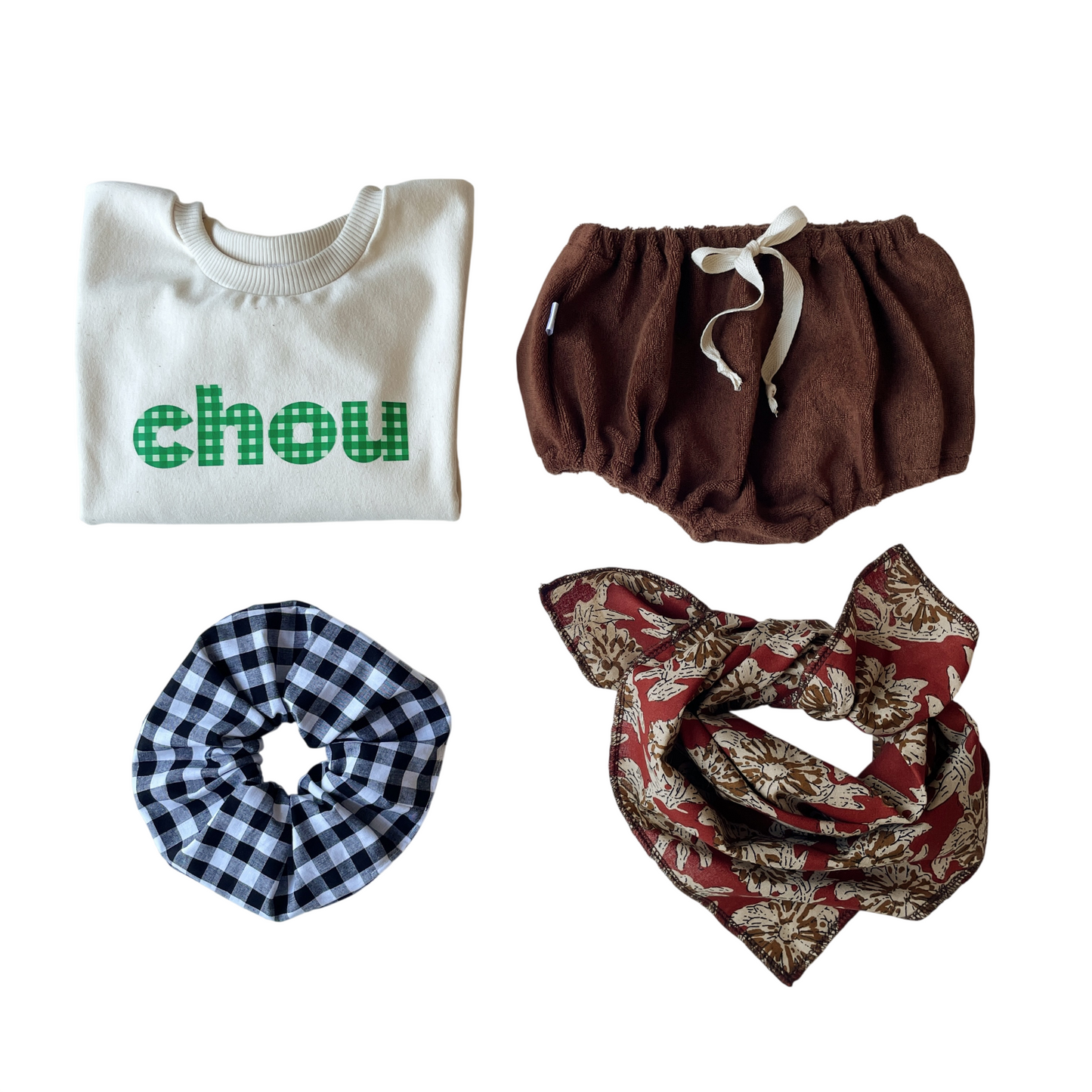 Charlie, le foulard bébé et enfant (0-6 ans) "blockprint chou"