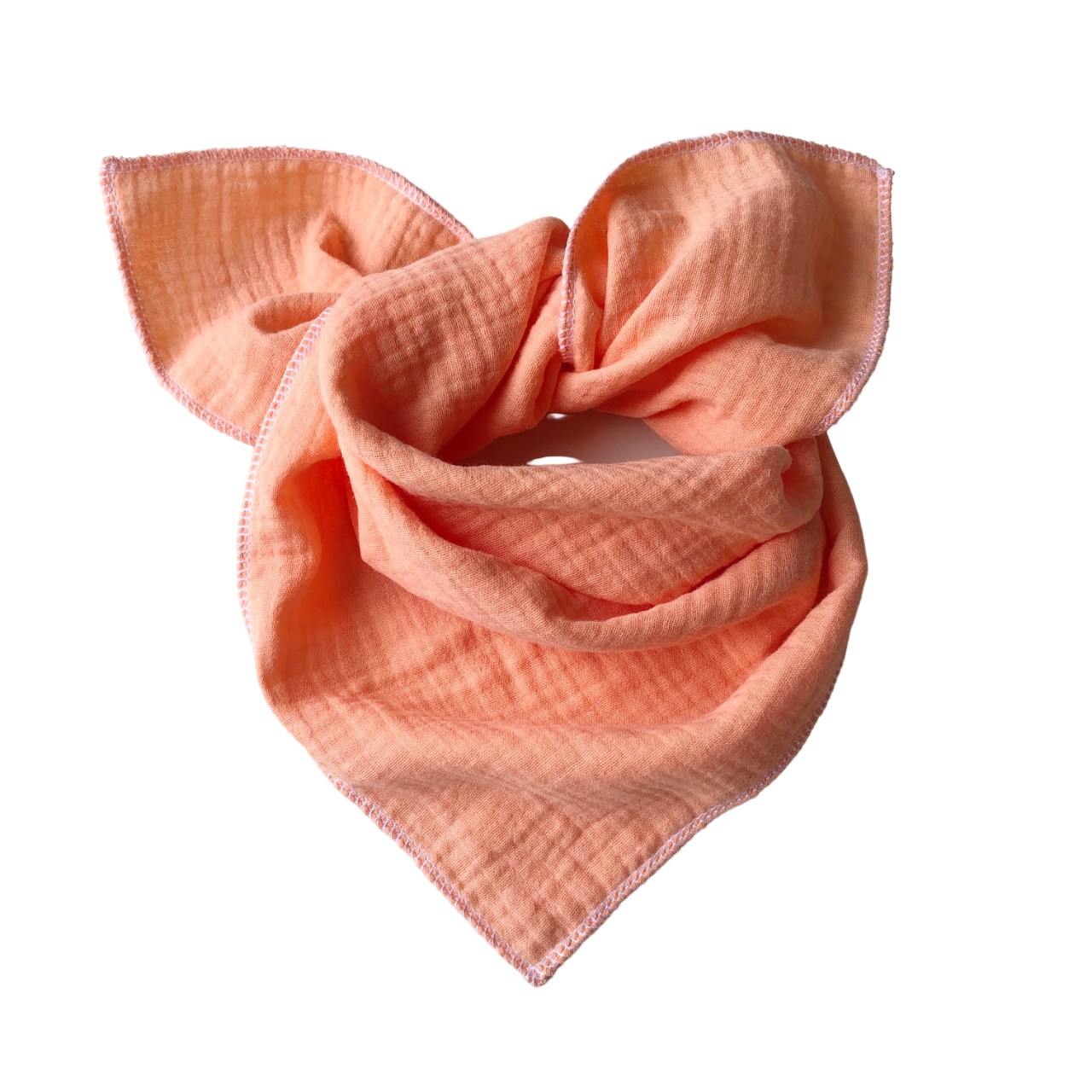 PIERROT, le foulard (double gaze "abricot")