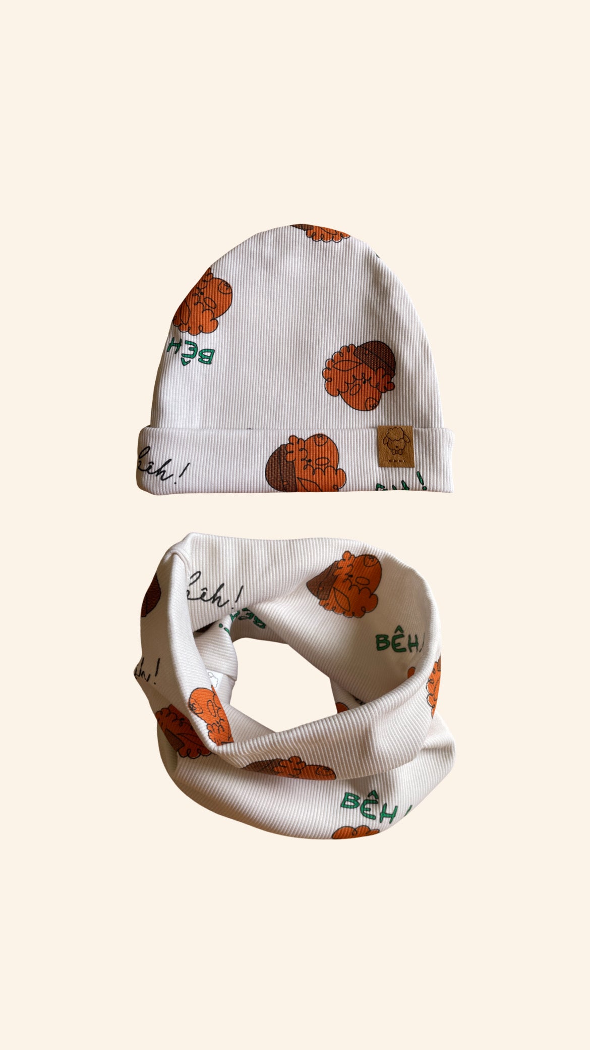 LOUIS, le set bonnet + snood "bêh