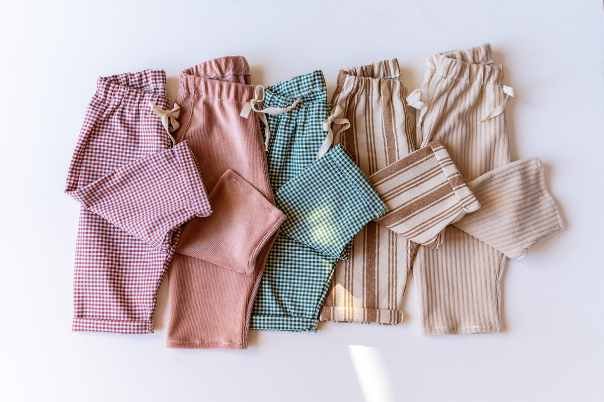 Félix, le pantalon bébé et enfant (0-6 ans) "Velours milleraies rose"