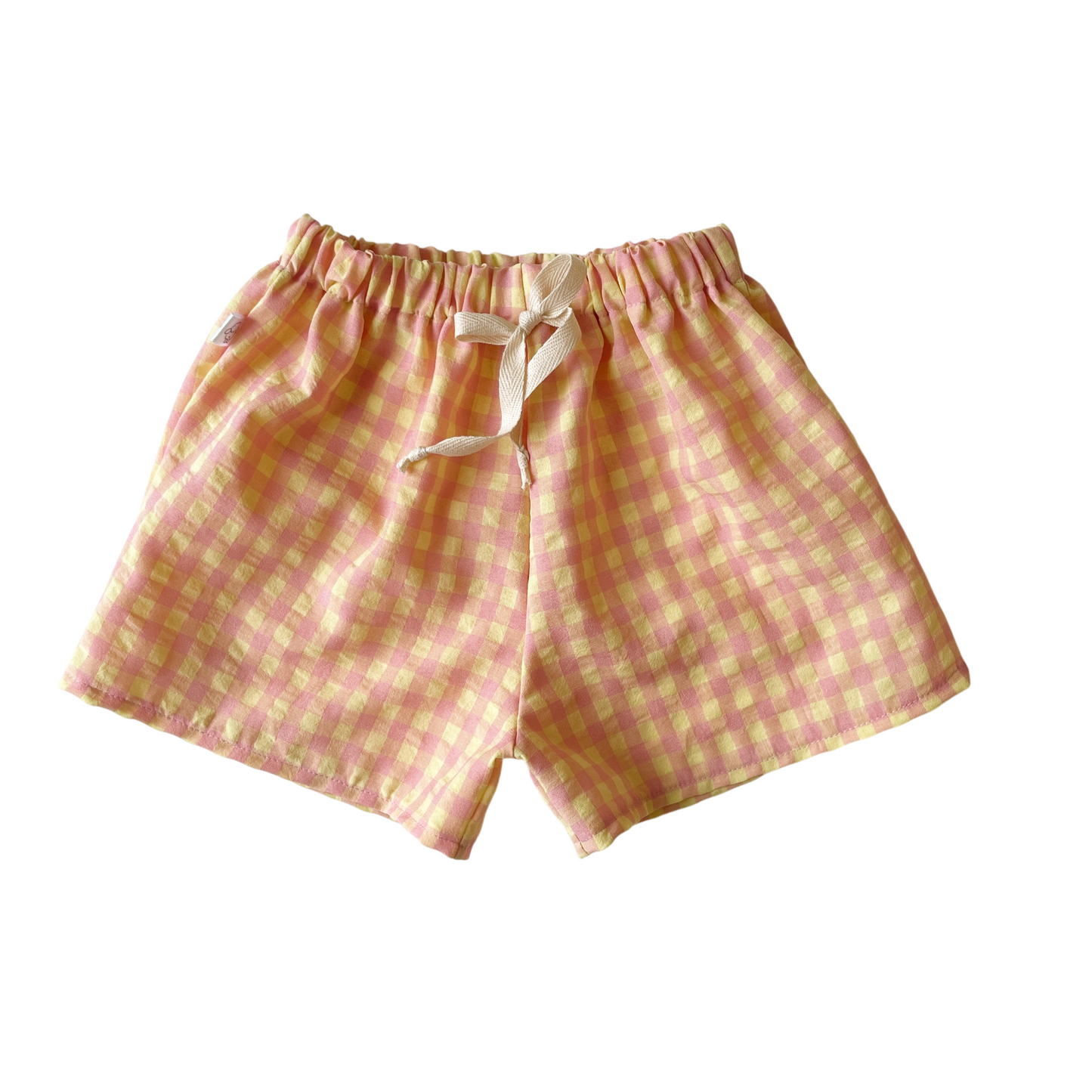 Malo, le short bébé et enfant (6 mois - 6 ans) "Vichy Rose + Jaune"