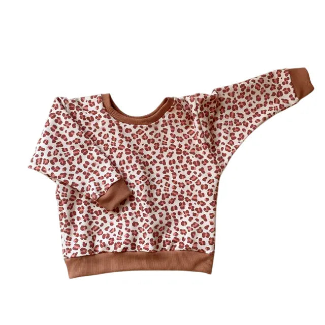 Lulu, le sweat bébé et enfant (0-6 ans) "léopard chocolat" Ma boutique