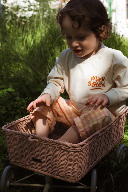 Félix, le pantalon bébé et enfant (0-6 ans) "Vichy Rose + Jaune"