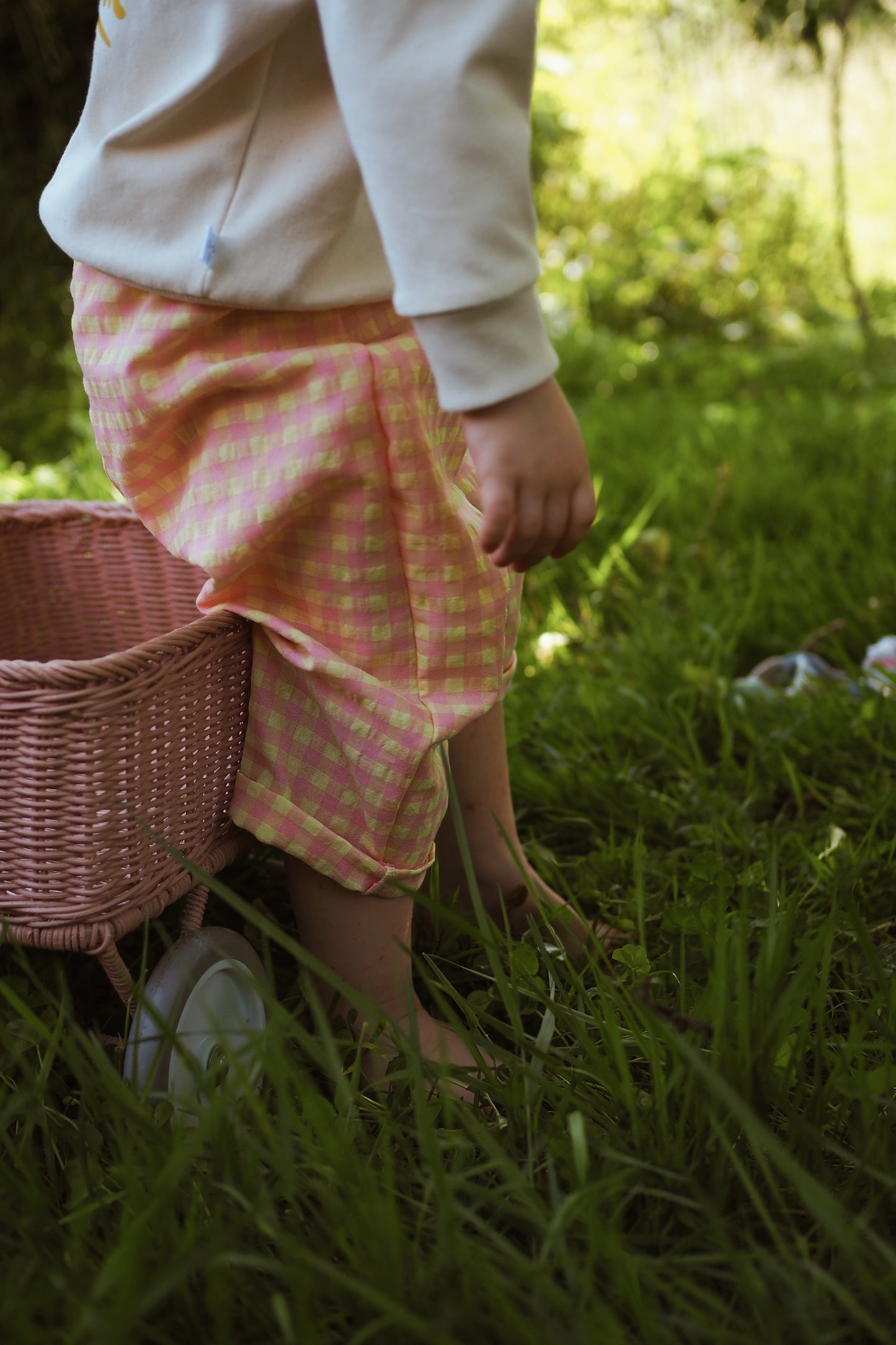Félix, le pantalon bébé et enfant (0-6 ans) "Vichy Rose + Jaune"