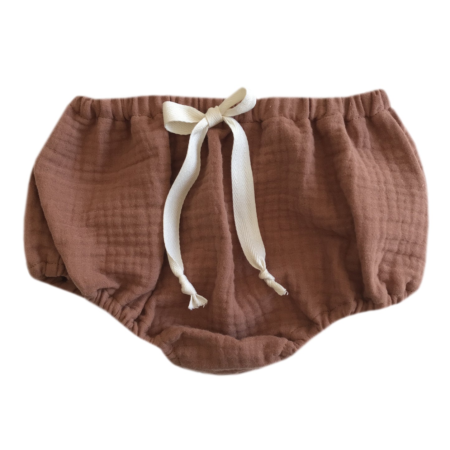 CAPUCINE, la culotte "double gaze argile" (taille froncée)