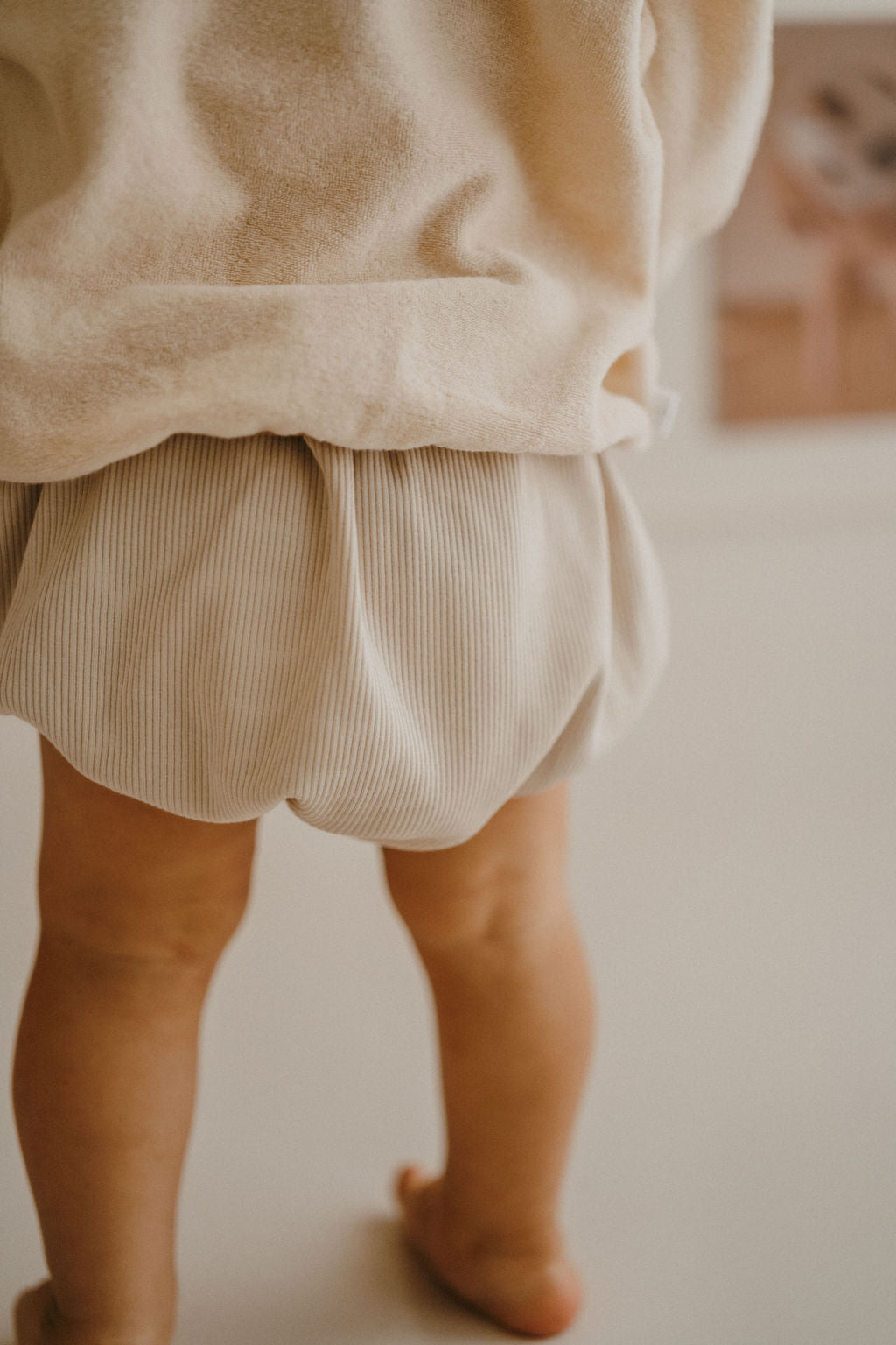 CAPUCINE, la culotte "côtelé camel" (taille froncée)