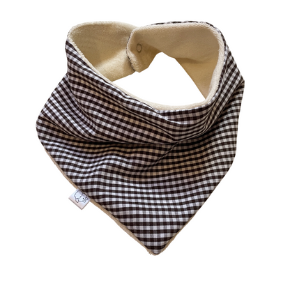 Marcel, le bavoir bandana bébé (0-2 ans) "vichy chocolat" MOUSSE ET COMPAGNIE