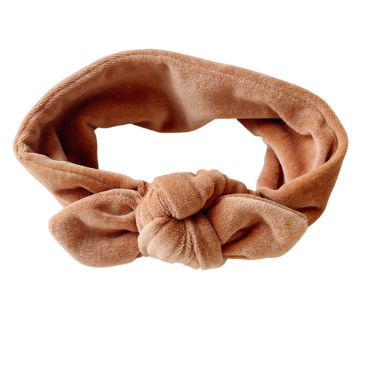 Ambroise, le bandeau bébé et enfant "Velours doudou argile" (12-24m)
