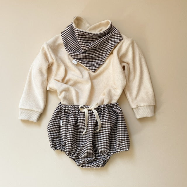 Marcel, le bavoir bandana bébé (0-2 ans) "vichy chocolat" MOUSSE ET COMPAGNIE