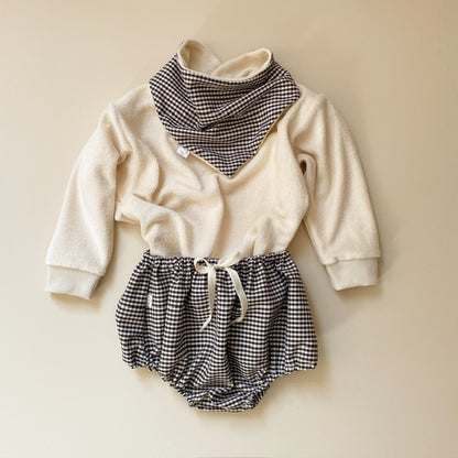 Marcel, le bavoir bandana bébé (0-2 ans) "vichy chocolat" MOUSSE ET COMPAGNIE