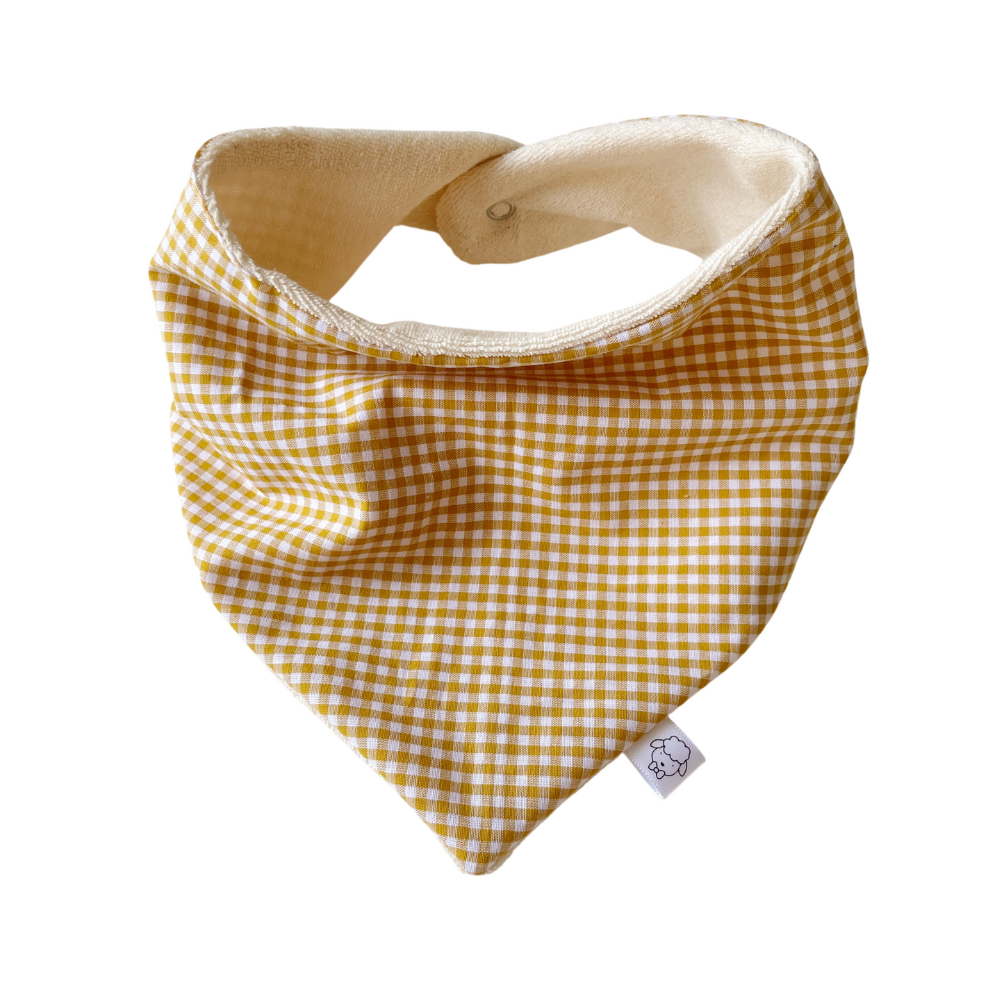Marcel, le bavoir bandana bébé (0-2 ans) "Vichy Jaune"