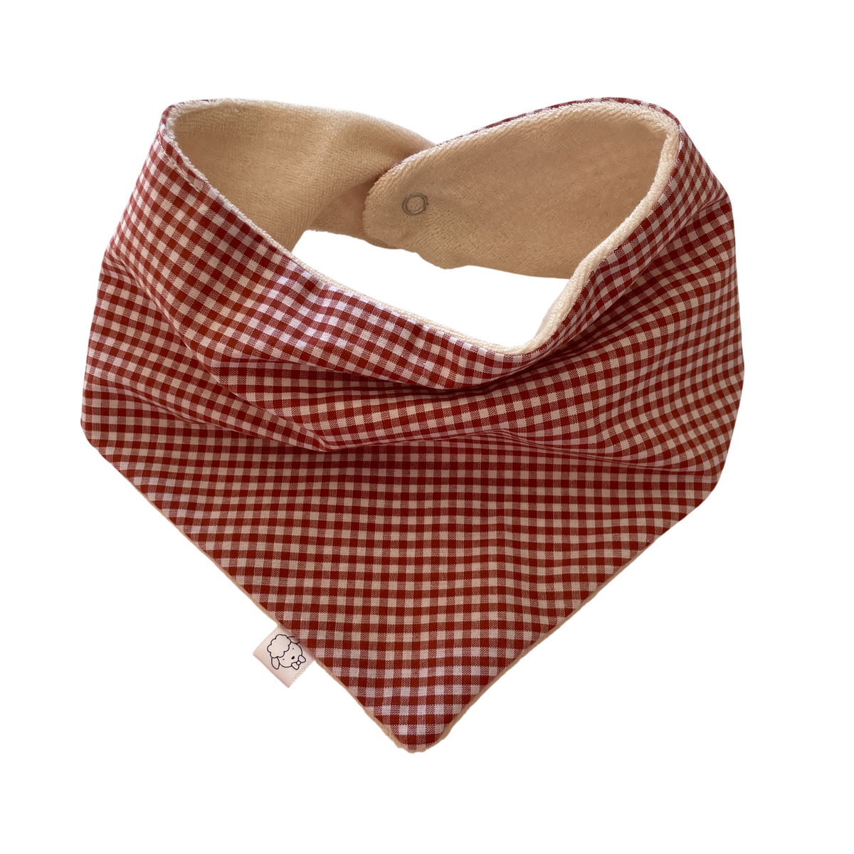 Marcel, le bavoir bandana bébé (0-2 ans) "vichy rouge framboise"