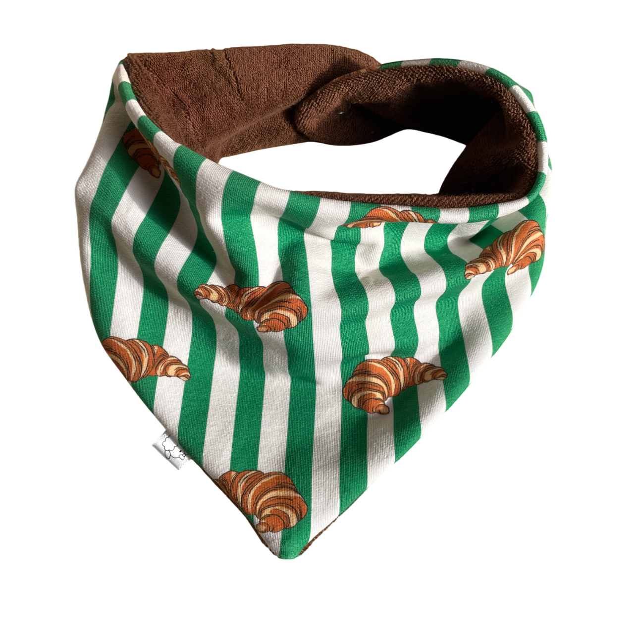 Marcel, le bavoir bandana bébé (0-2 ans) "Croissants Dimanche Matin" MOUSSE ET COMPAGNIE
