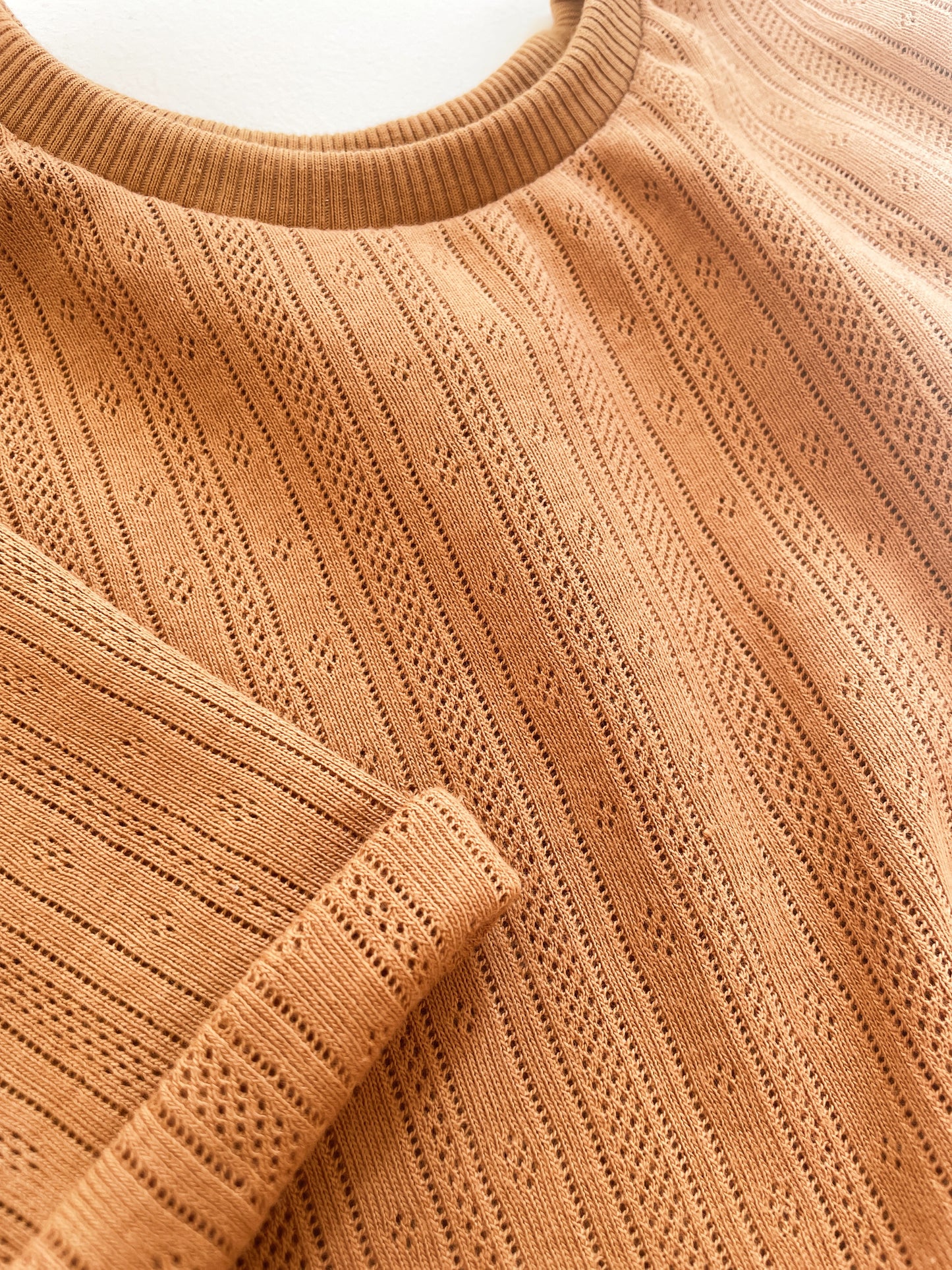 Joséphine, la blouse bébé et enfant (0-6 ans) "Jersey Pointoille Camel" Ma boutique