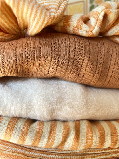 Joséphine, la blouse bébé et enfant (0-6 ans) "Jersey Pointoille Camel" Ma boutique