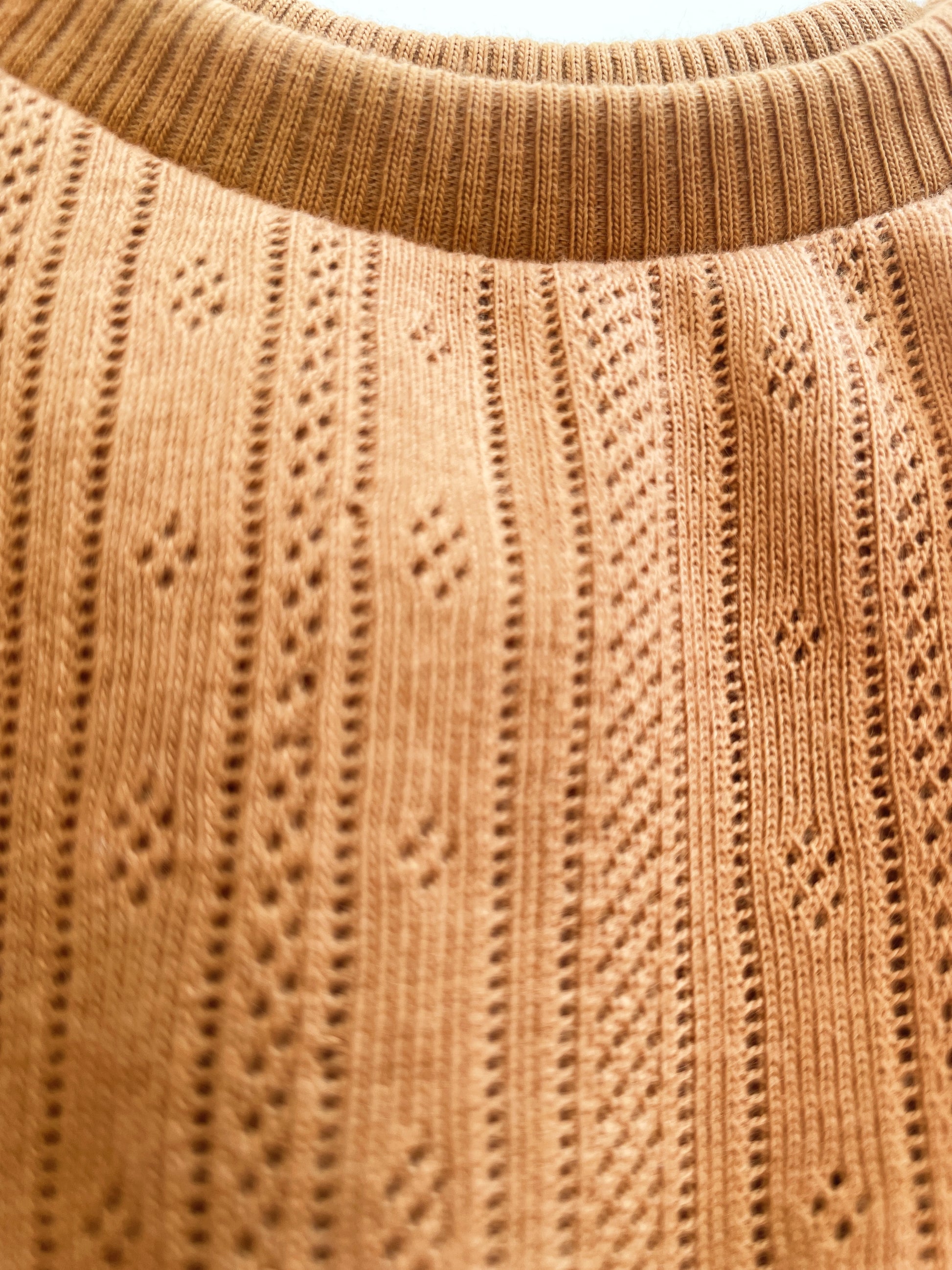 Joséphine, la blouse bébé et enfant (0-6 ans) "Jersey Pointoille Camel" Ma boutique