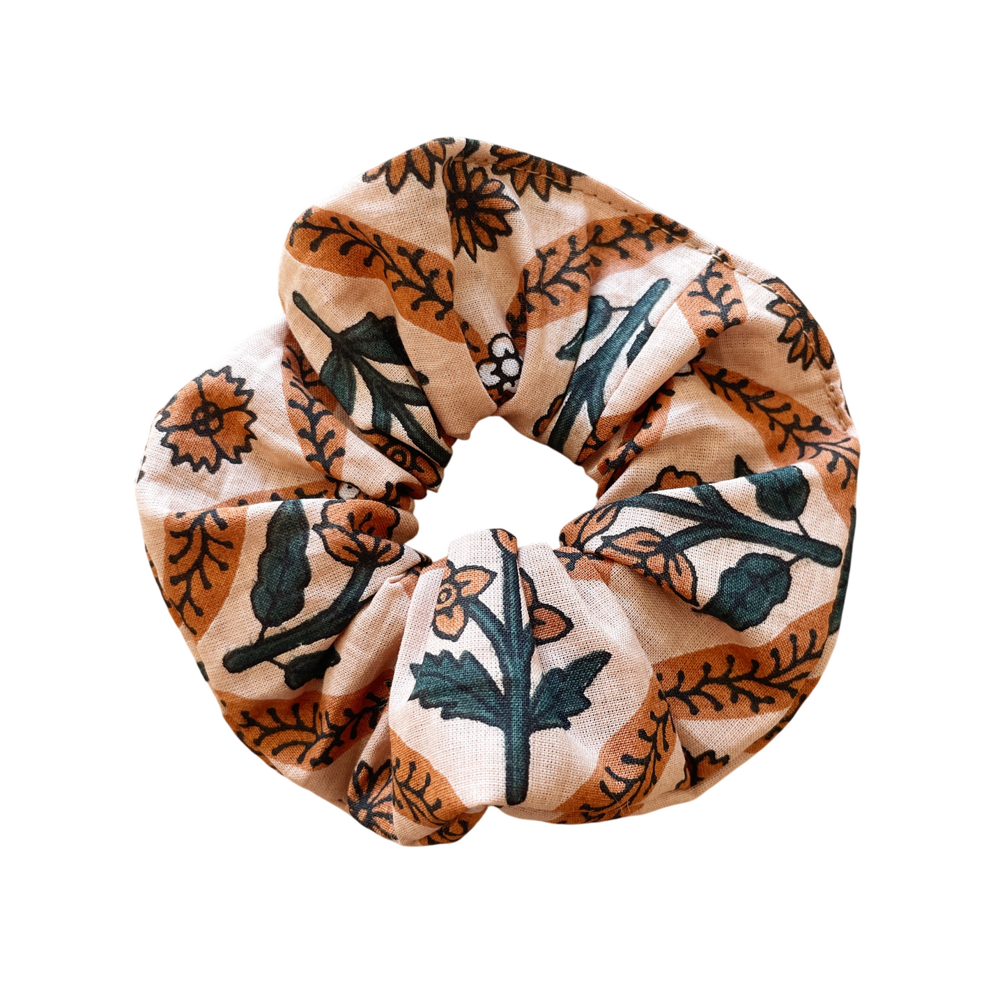 Chouchou en coton (0-99 ans) "Blockprint Fleuri" MOUSSE ET COMPAGNIE