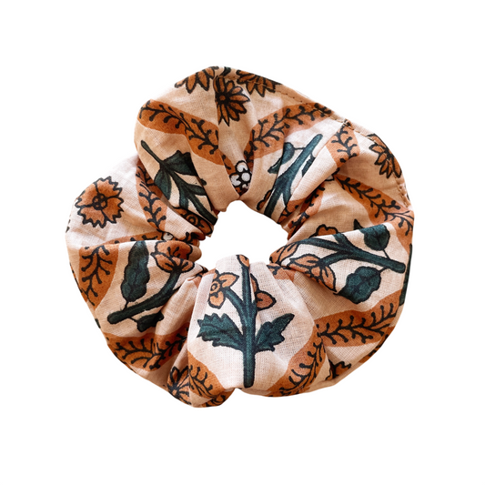 Chouchou en coton (0-99 ans) "Blockprint Fleuri" MOUSSE ET COMPAGNIE