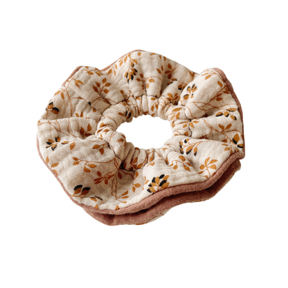 Le chouchou double argile+petites feuilles - PIÈCE UNIQUE