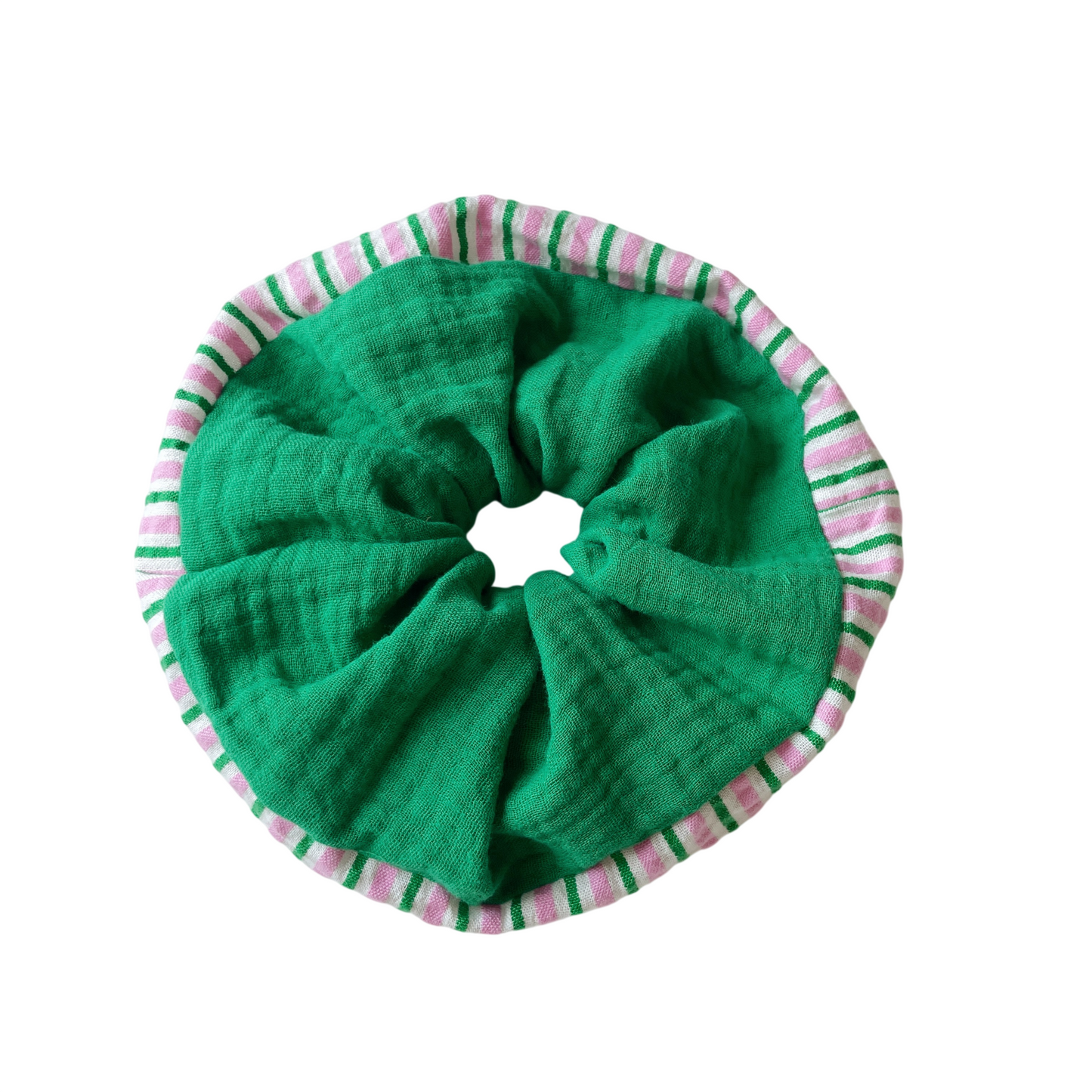 Le maxi chouchou bi-goût vert+rayé rose - PIÈCE UNIQUE