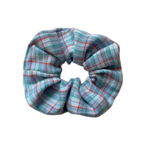 Chouchou en coton (0-99 ans) "Tartan Bleu Ciel" MOUSSE ET COMPAGNIE