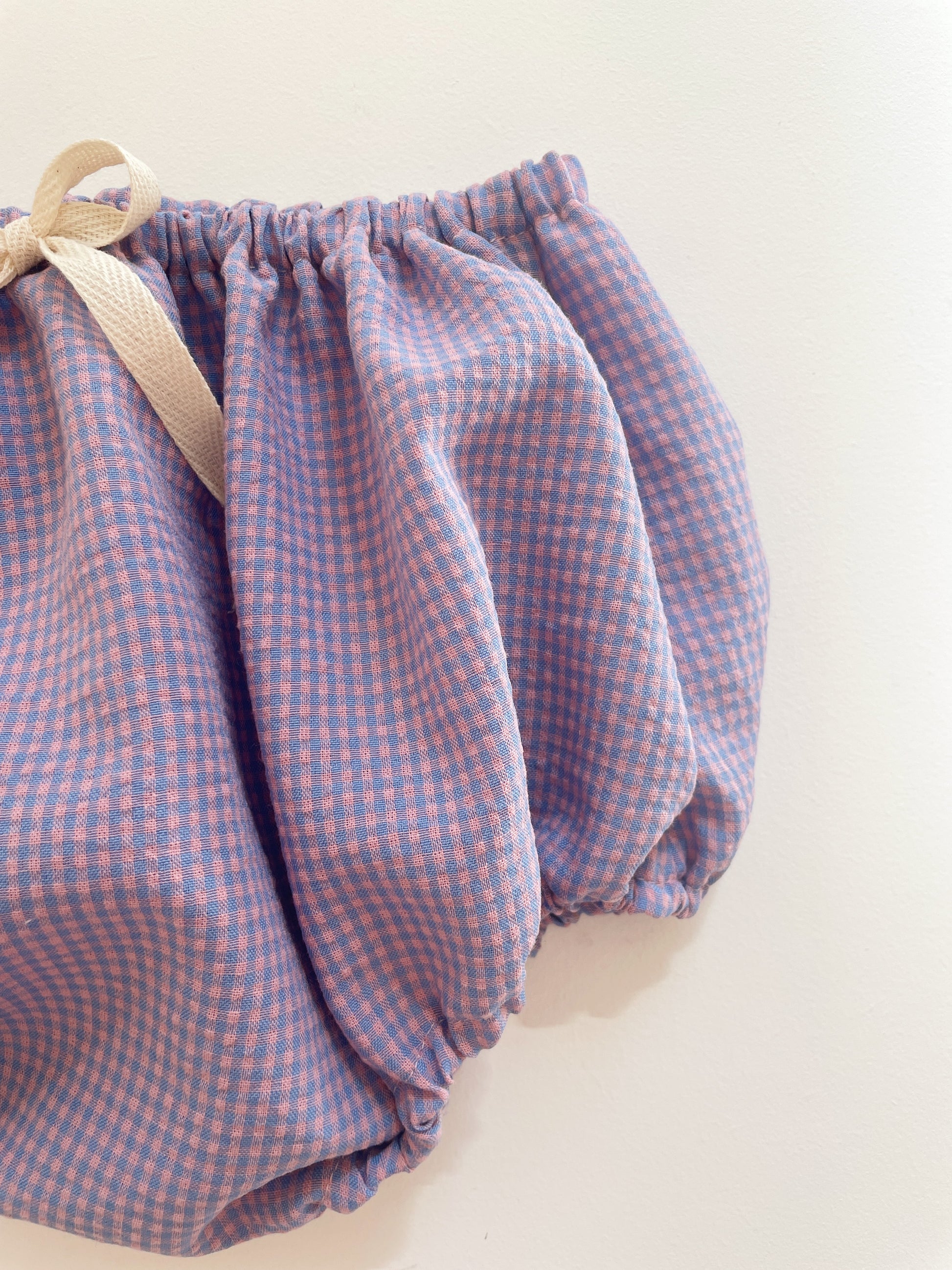Capucine, la culotte bouffante bébé et enfant (0-4 ans) "Vichy Bleu + Rose" Ma boutique