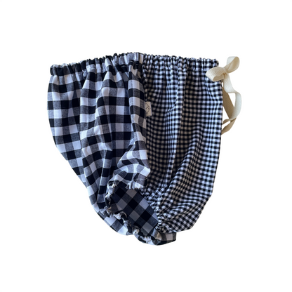 Capucine, la culotte bouffante bébé et enfant (0-4 ans) "Vichy Noir"