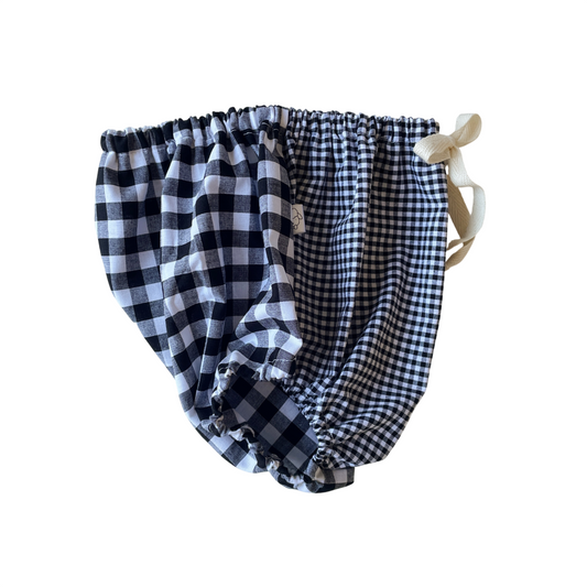 Capucine, la culotte bouffante bébé et enfant (0-4 ans) "Vichy Noir"