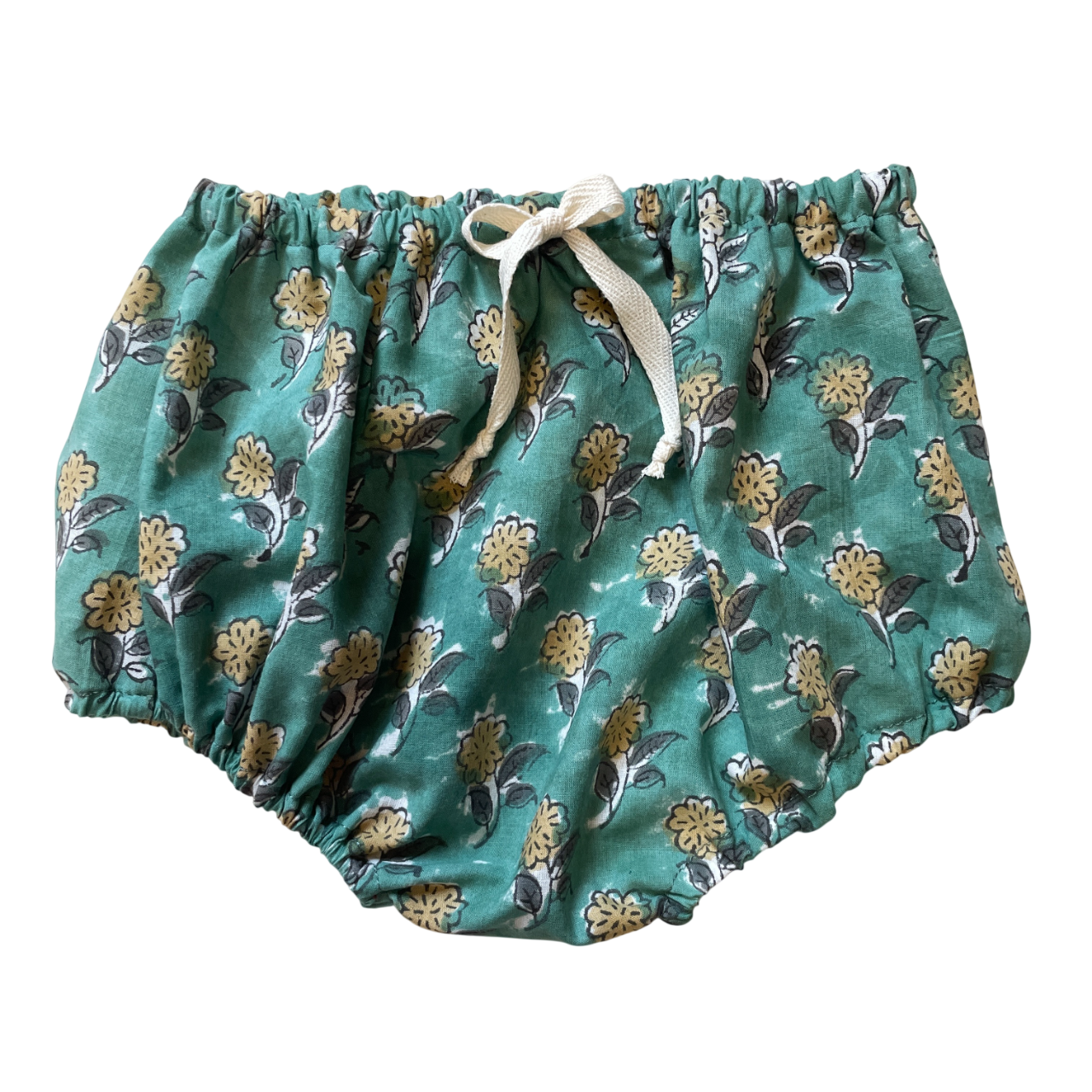 Capucine, la culotte bouffante bébé et enfant (0-4 ans) "Indien Block Print Vert" Ma boutique