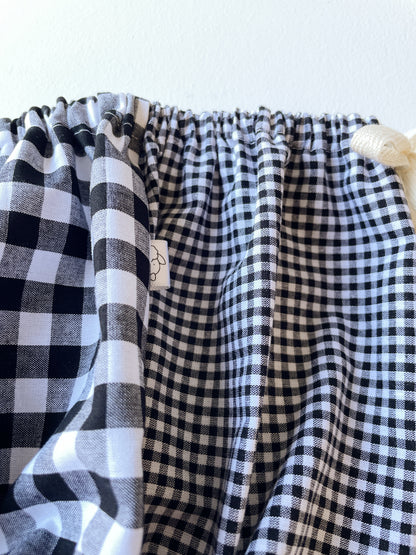 Capucine, la culotte bouffante bébé et enfant (0-4 ans) "Vichy Noir"