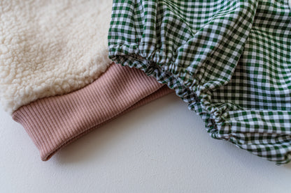 Capucine, la culotte bouffante bébé et enfant (0-4 ans) "Vichy Vert Forêt"