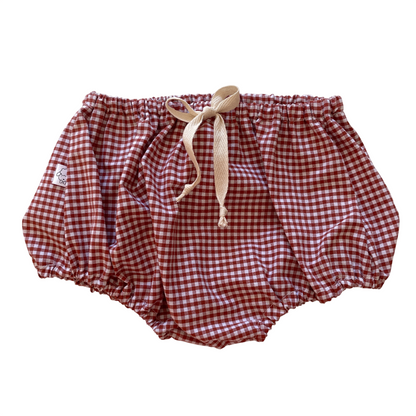 Capucine, la culotte bouffante bébé et enfant (0-4 ans) "Vichy Rouge Framboise"