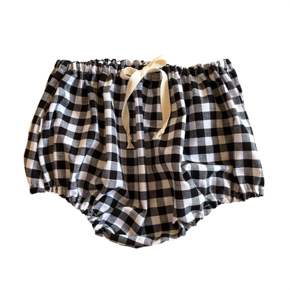 Capucine, la culotte bouffante bébé et enfant (0-4 ans) "Grand Vichy Noir"