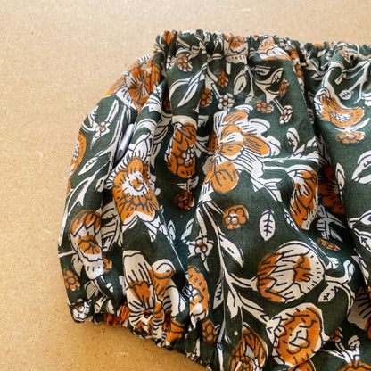 Capucine, la culotte bouffante bébé et enfant (0-4 ans) "blockprint vert" Ma boutique