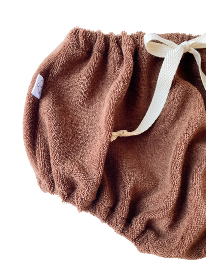 Capucine, la culotte bouffante bébé et enfant (0-4 ans) "éponge de coton chocolat"