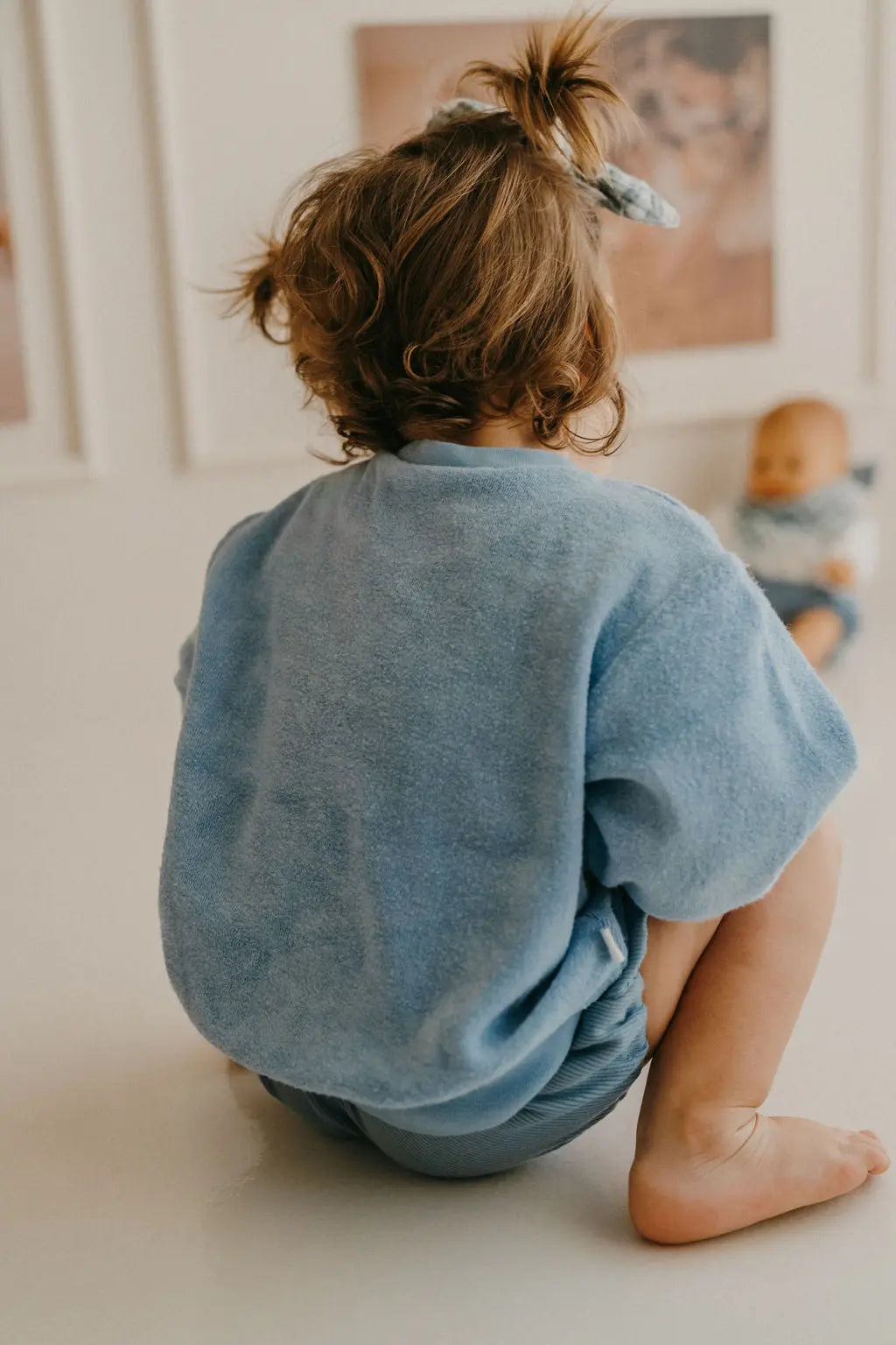Capucine, la culotte bouffante bébé et enfant (0-4 ans) "jersey côtelé bleu ciel" Ma boutique