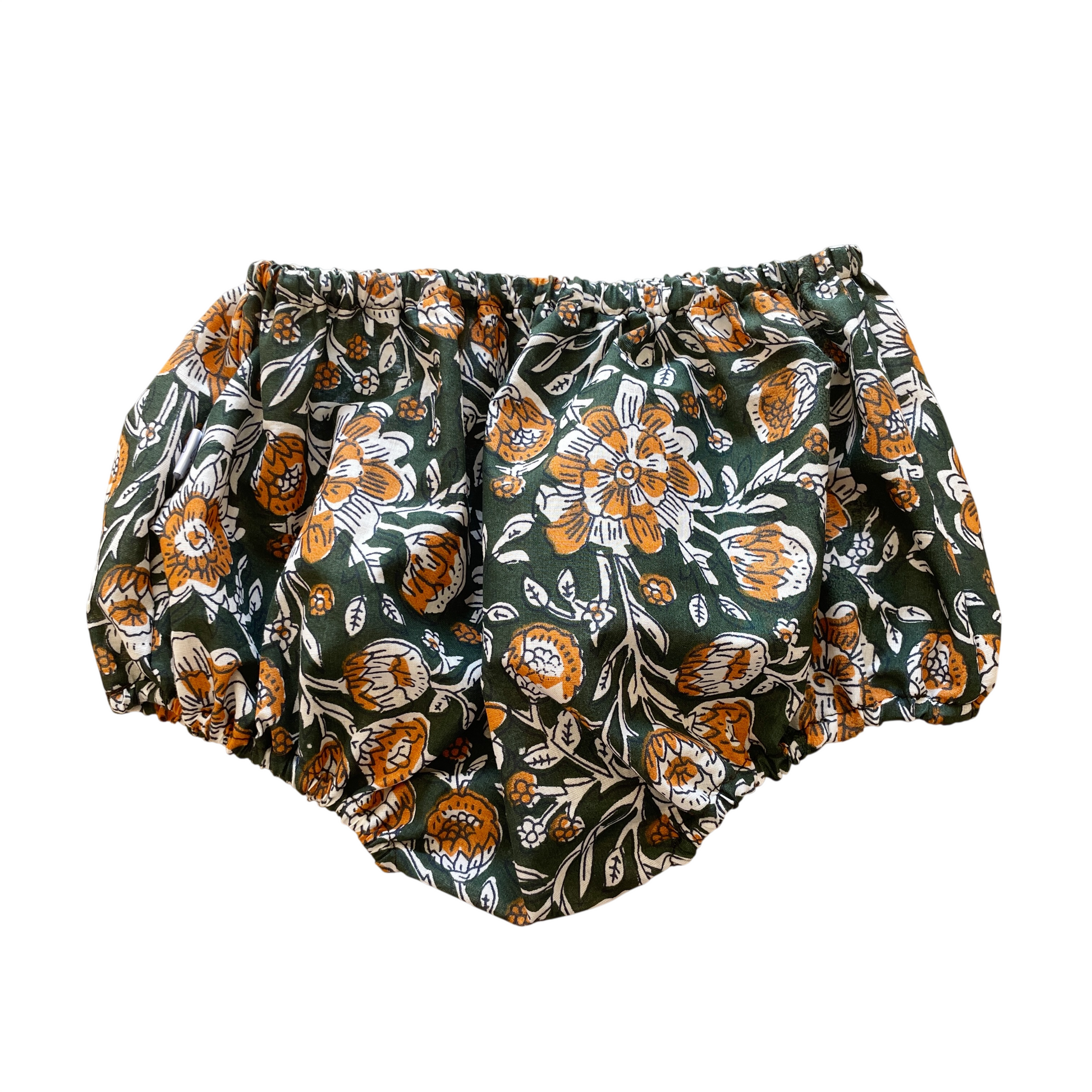 Capucine, la culotte bouffante bébé et enfant (0-4 ans) "blockprint vert" Ma boutique