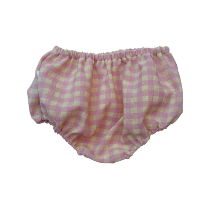 Capucine, la culotte bouffante bébé et enfant (0-4 ans) "Vichy Rose + Jaune"