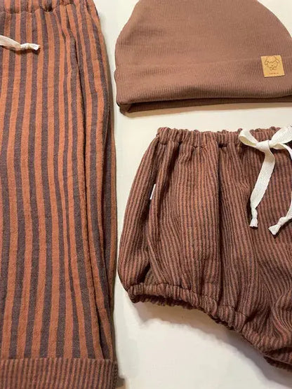 Capucine, la culotte bouffante bébé et enfant (0-4 ans) "Rayé Marron Chocolat" Ma boutique