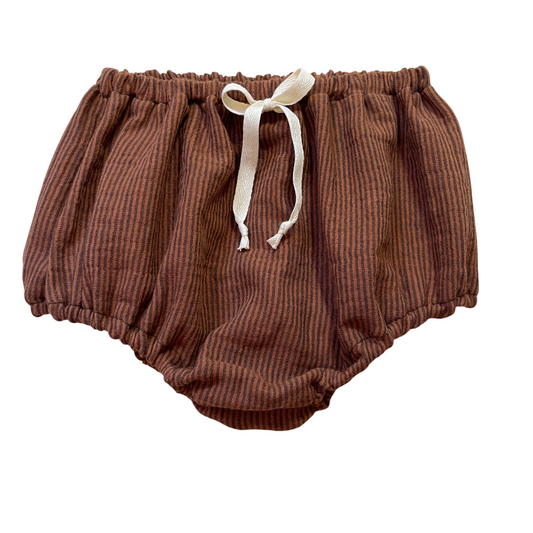 Capucine, la culotte bouffante bébé et enfant (0-4 ans) "Rayé Marron Chocolat" Ma boutique