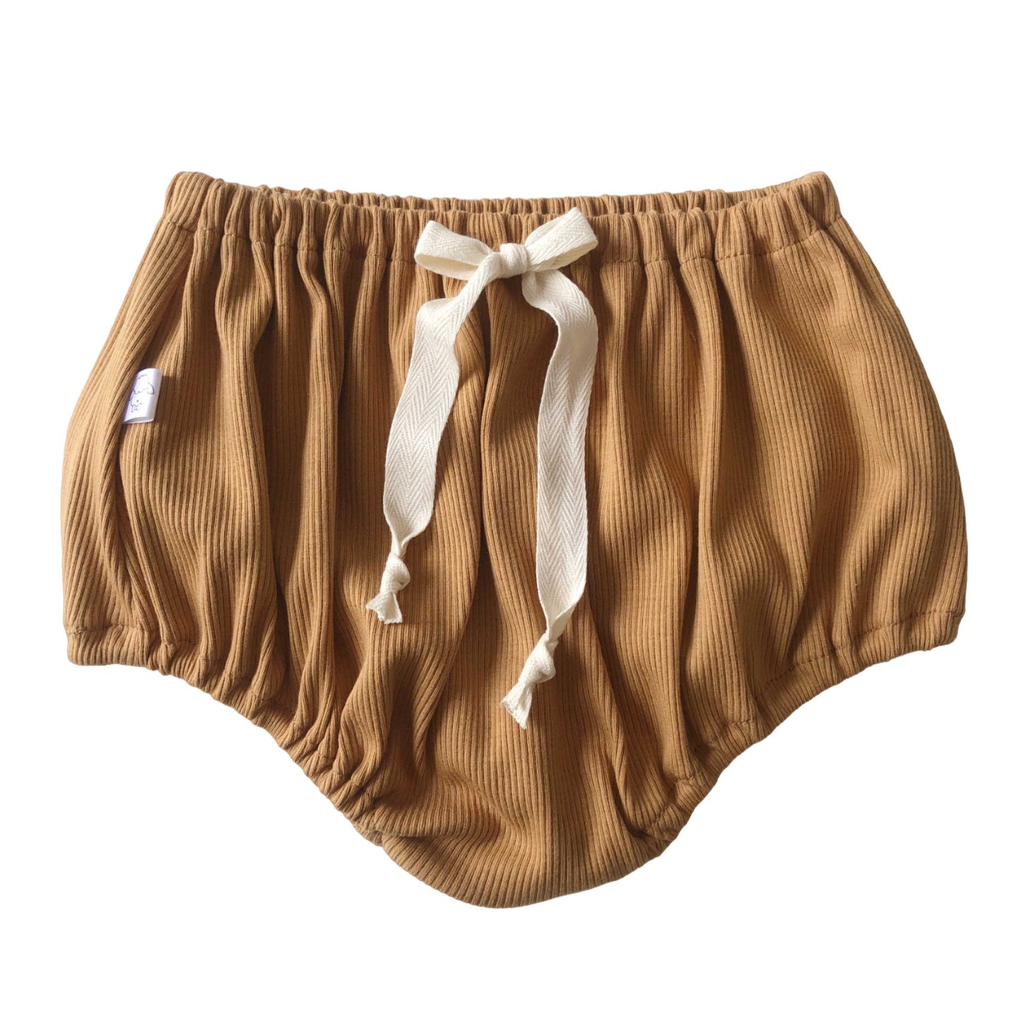 CAPUCINE, la culotte "côtelé camel" (taille froncée)