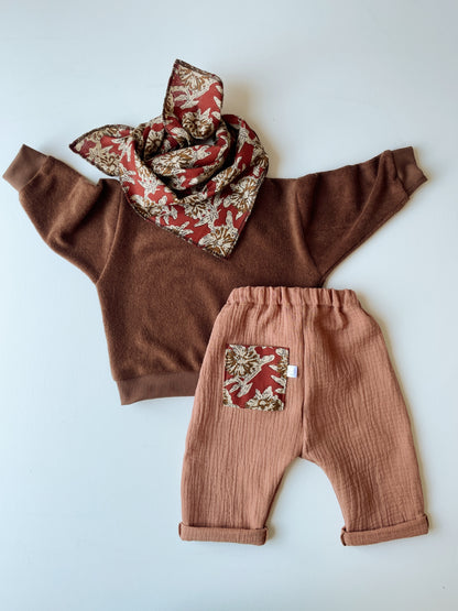Charlie, le foulard bébé et enfant (0-6 ans) "blockprint chou"