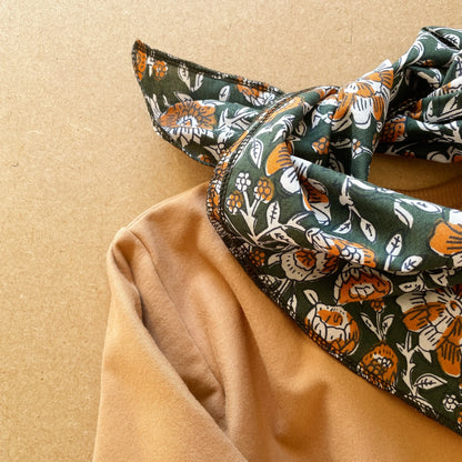 Foualard bébé et enfant (0-6 ans) "blockprint vert" MOUSSE ET COMPAGNIE