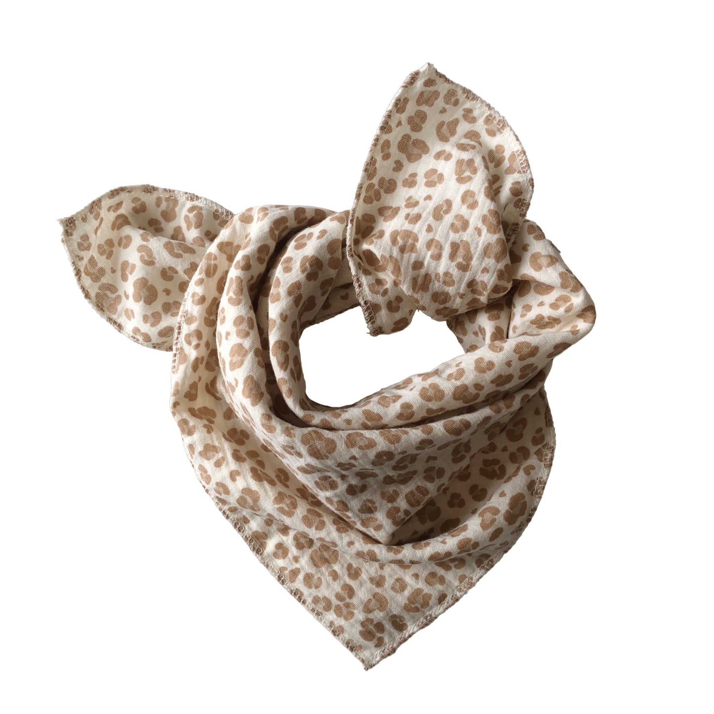 PIERROT, le foulard (double gaze "léopard latte")