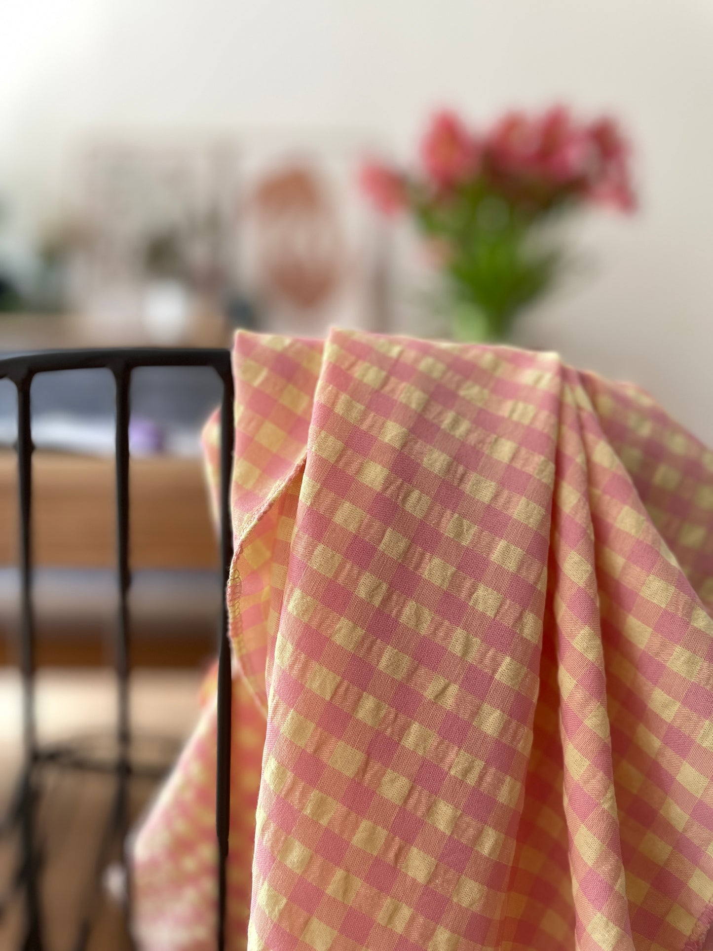 Charlie, le foulard bébé et enfant (0-6 ans) "vichy rose jaune"