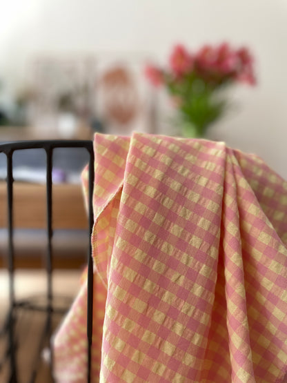 Charlie, le foulard bébé et enfant (0-6 ans) "vichy rose jaune"