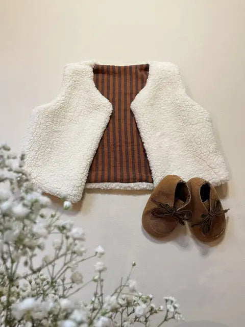 AIMÉ, le gilet sans manches bébé et enfant (0-6 ans) "MOTIF INTEMPOREL AU CHOIX" Ma boutique