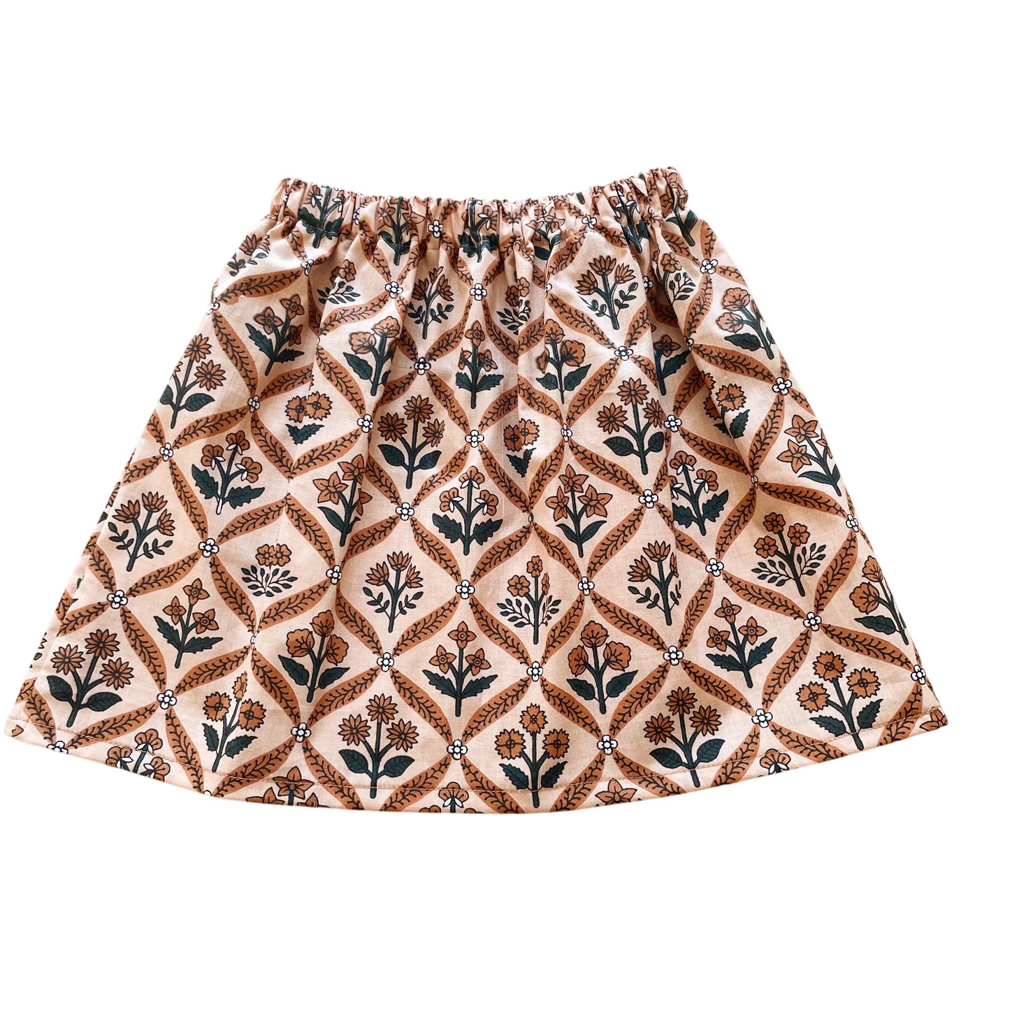 Louise, la jupe enfant (3-12 ans) "blockprint fleuri" Ma boutique